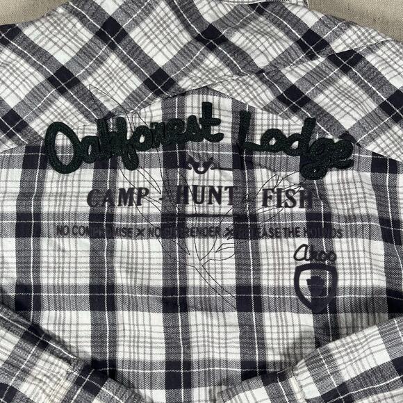 Akoo Mens Long Sleeve Button Down Size 3XL (runs small) Elbow Patch Embroidery - Picture 6 of 7